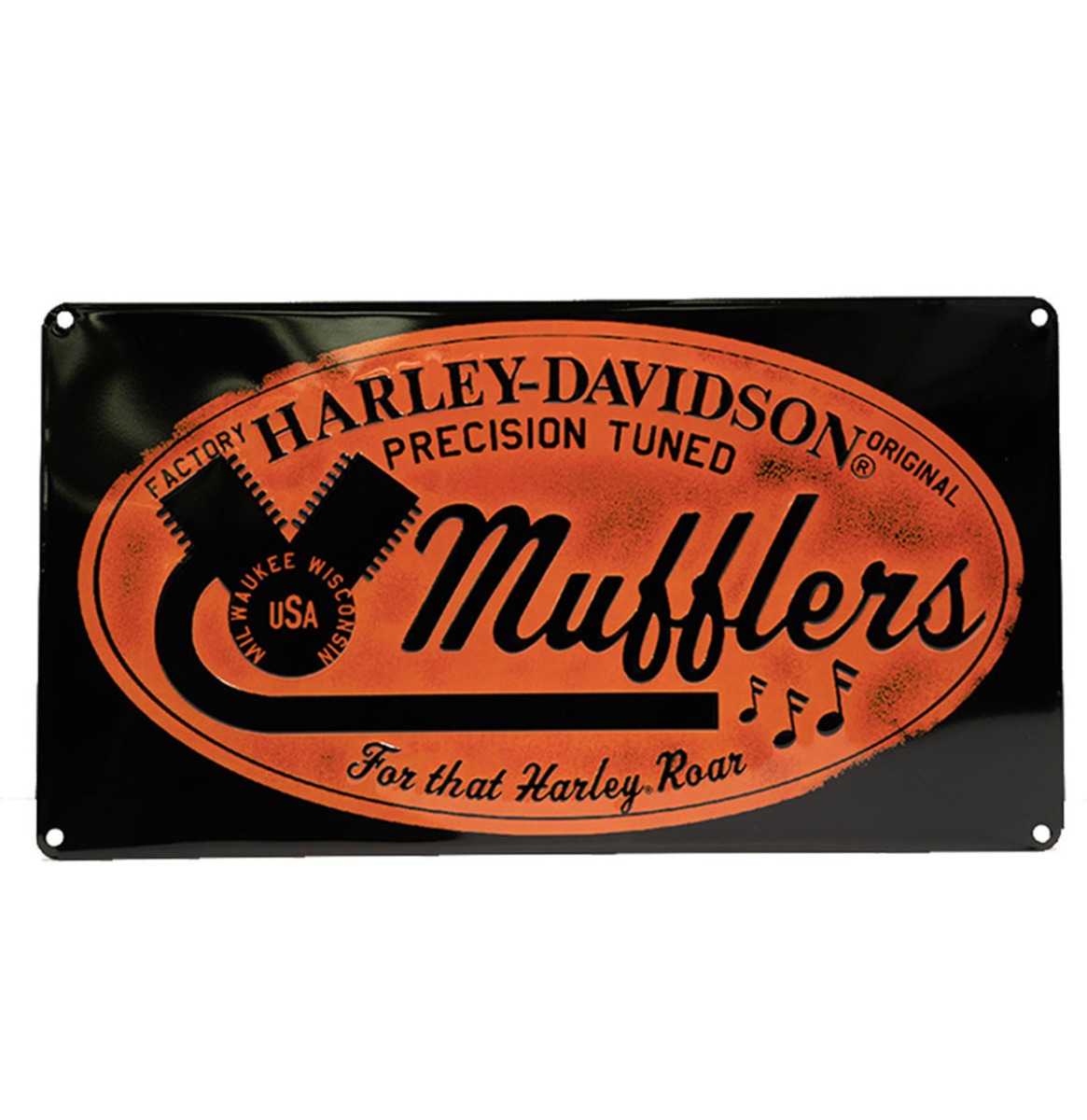 Harley-Davidson Mufflers Roar Metalen Bord
