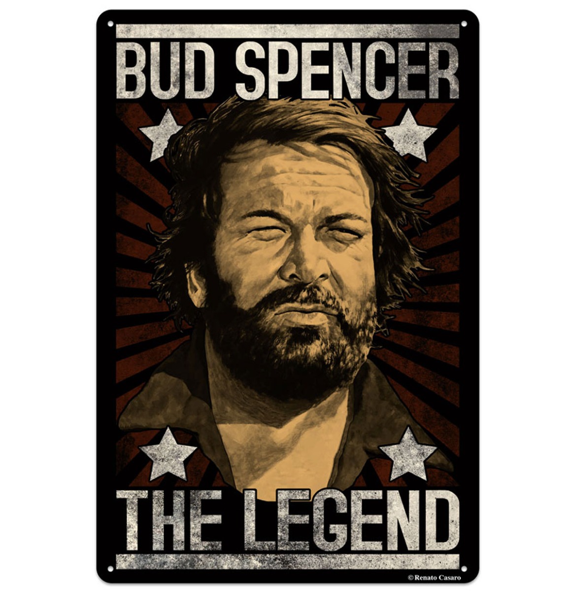 Bud Spencer The Legend Metalen Bord 20 x 30 cm