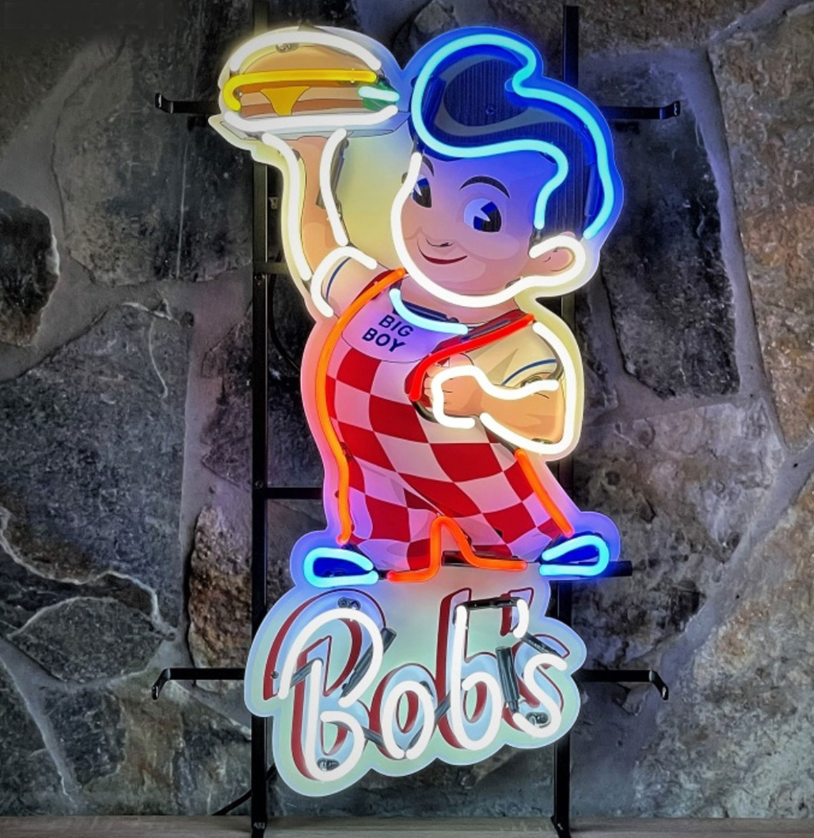 Bob's Big Boy Hamburger Neon Met Achterplaat L 50 x 85 cm