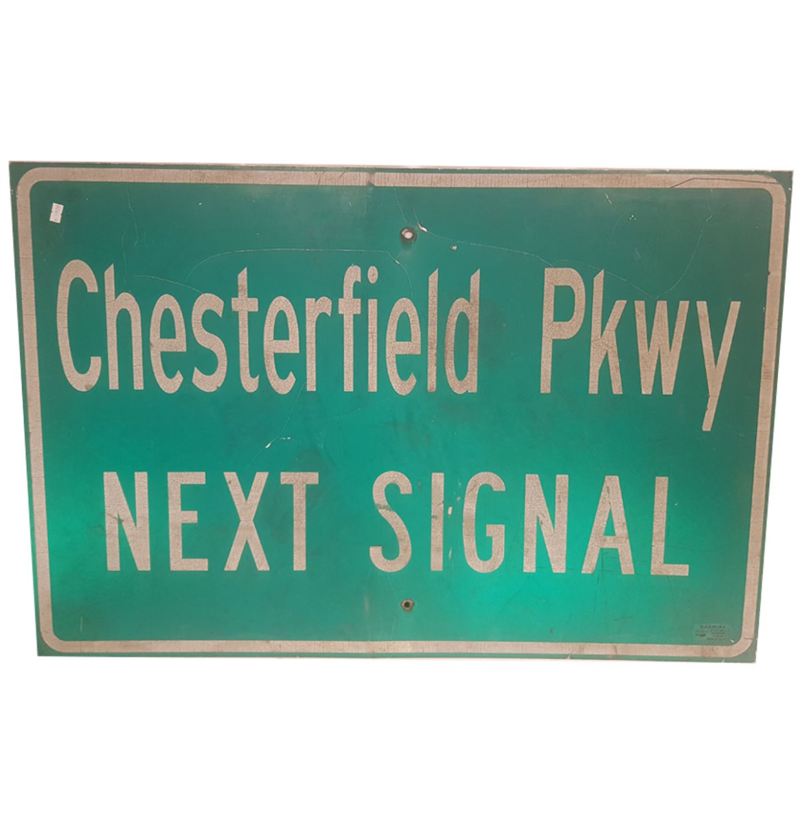 Chesterfield Pkwy Next Signal Straatbord - Origineel