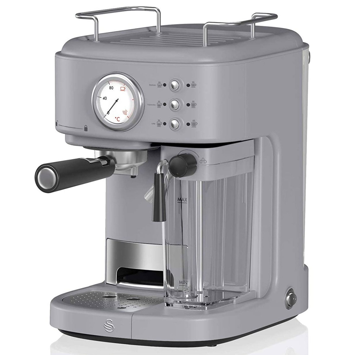 Swan One-Touch Retro Espresso Koffie Machine - Grijs