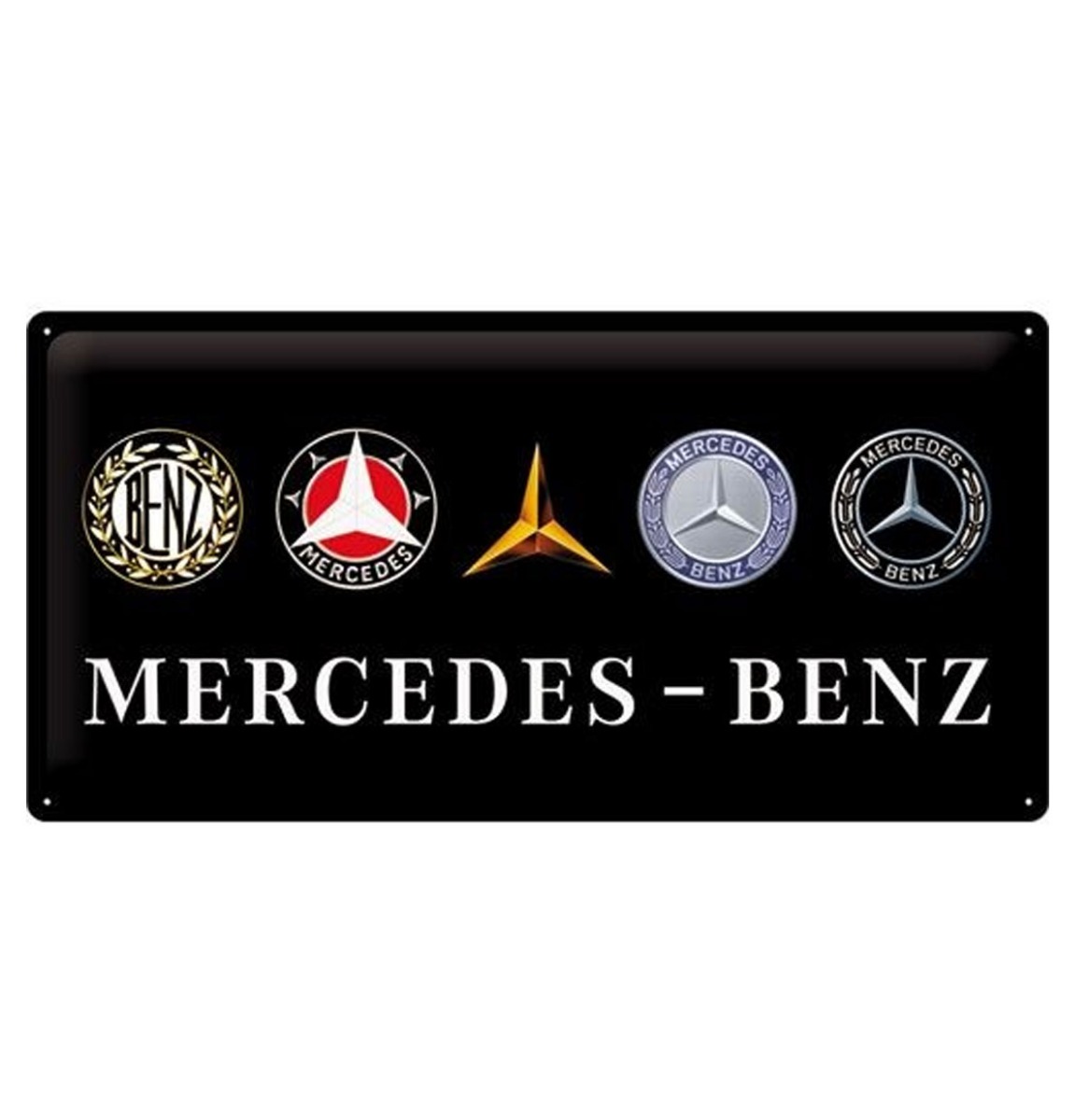 Mercedes Benz Logo's Metalen Bord 25 x 50 cm