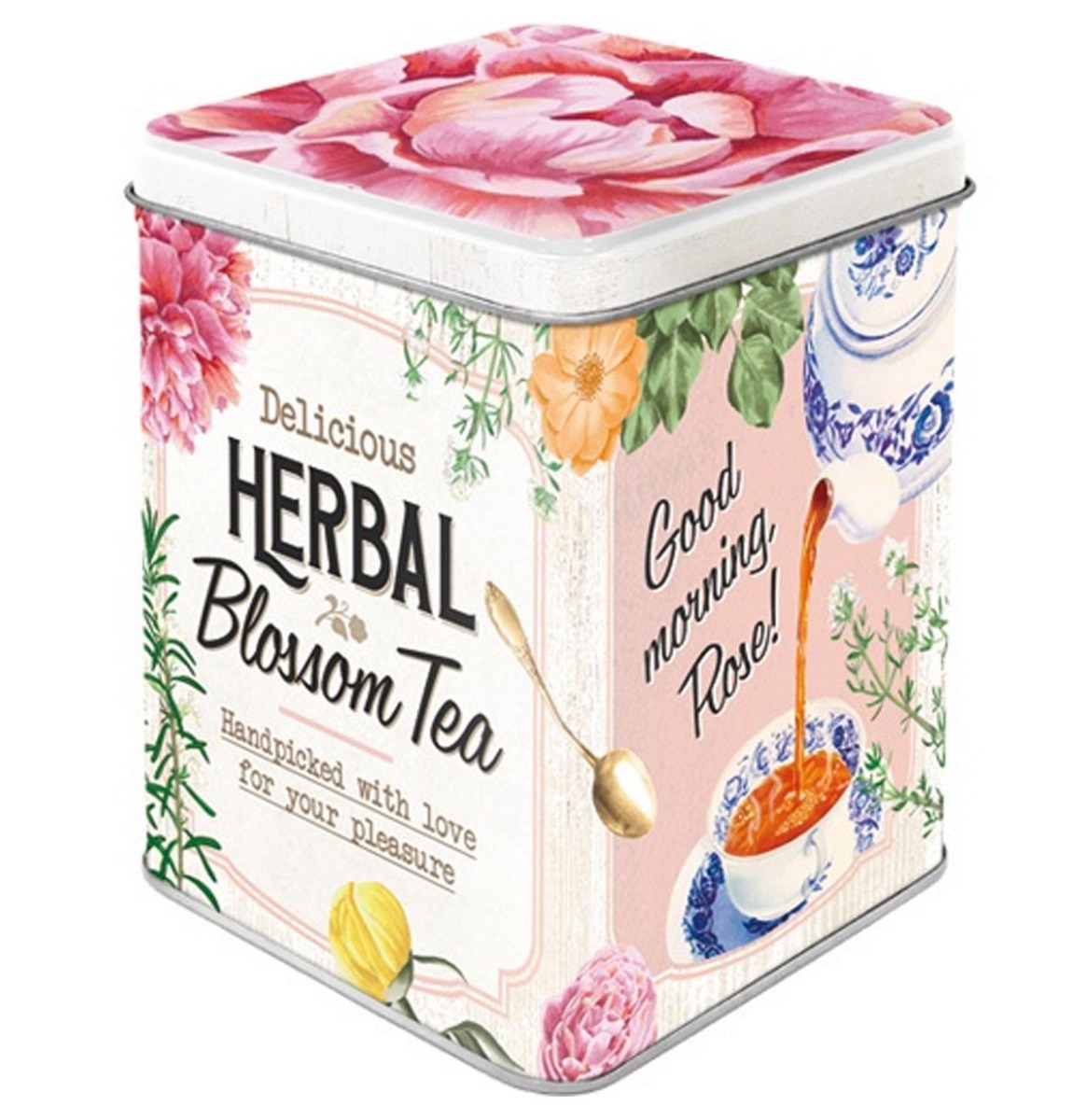 Delicious Herbal Blossom Tea Metalen Theedoosje