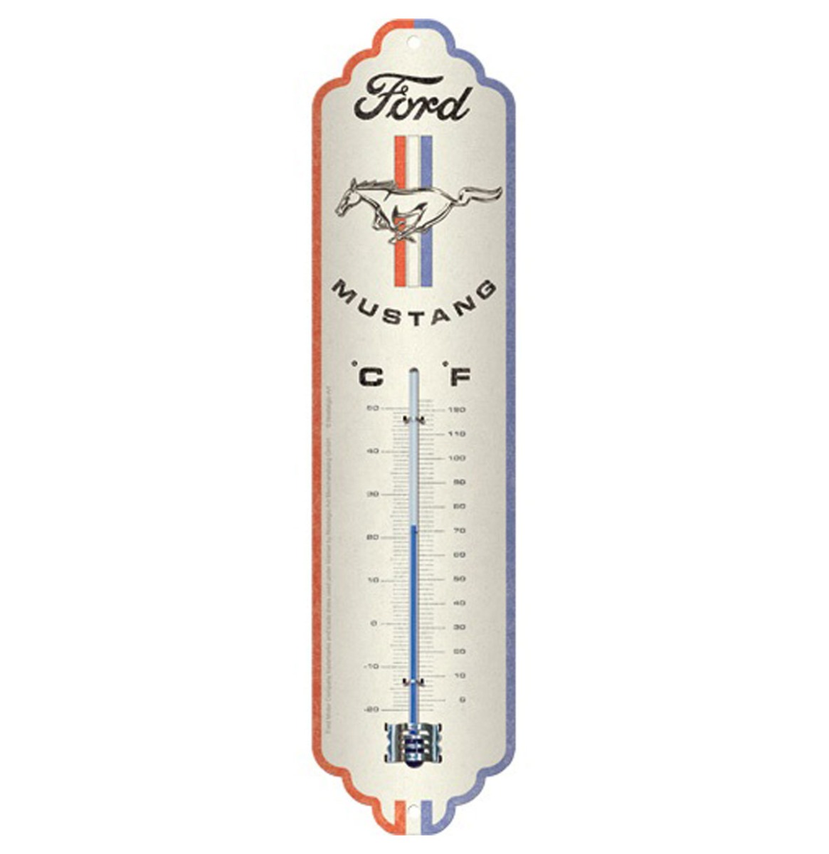 Thermometer 'Ford Mustang - Horse & Stripes Logo'