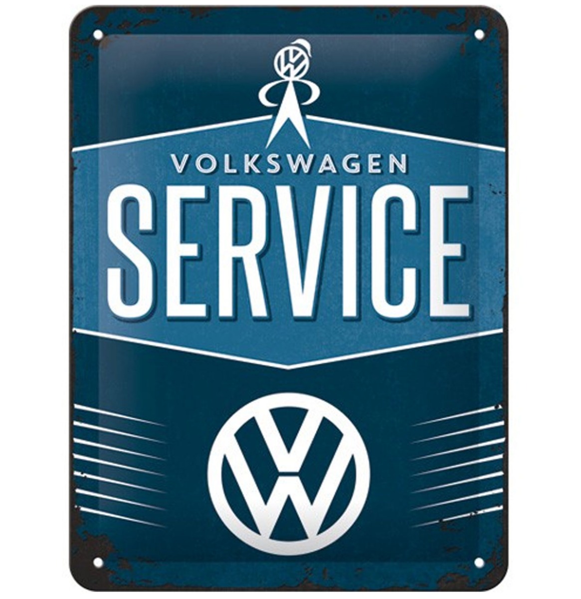 Volkswagen Service Reliëf Metalen Bord 15 x 20 cm