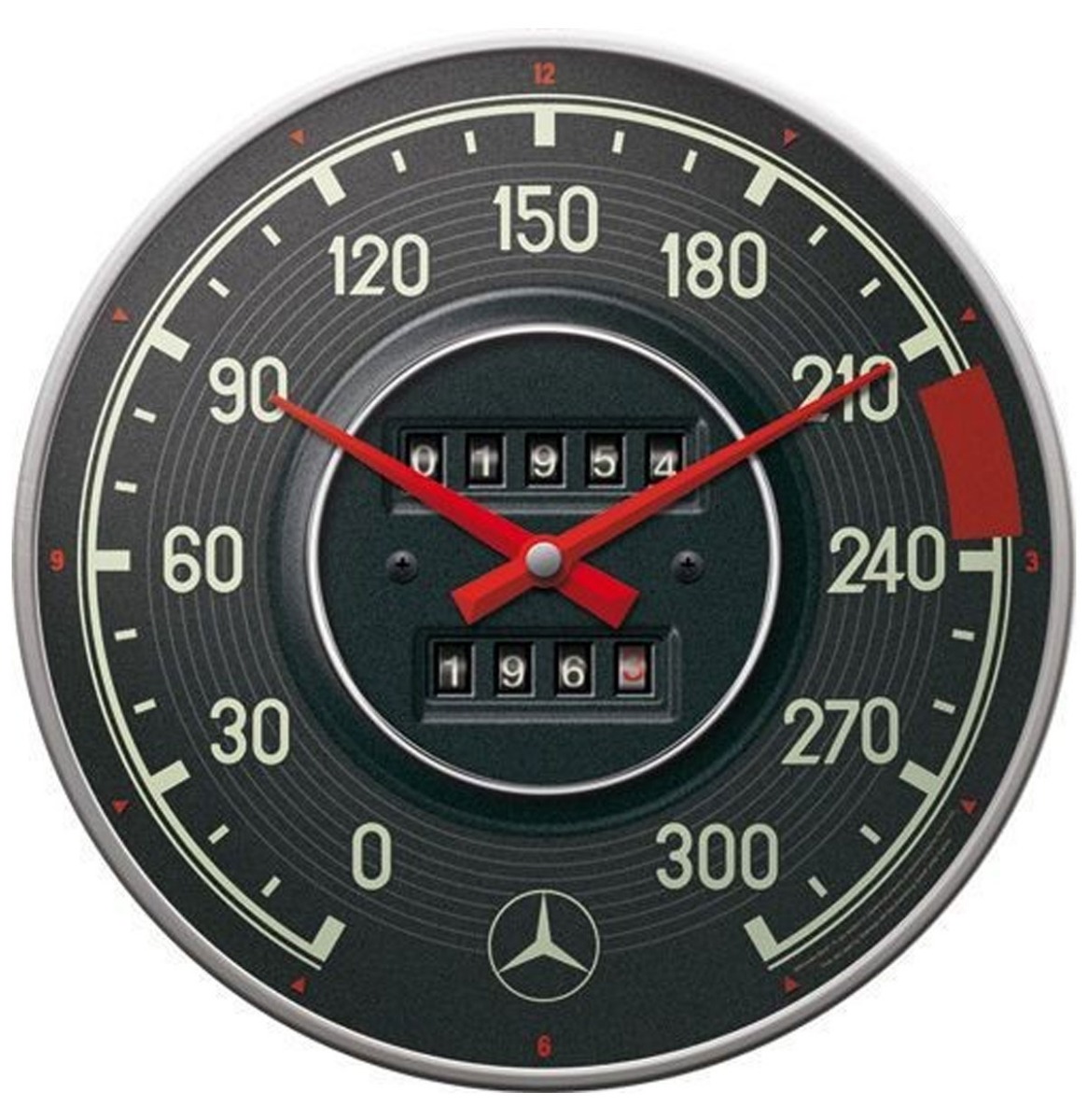 Fiftiesstore Mercedes Tachometer Wandklok