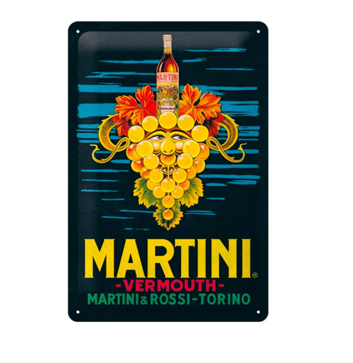 Tinnen Bord 20 x 30 Martini - Vermouth Grapes