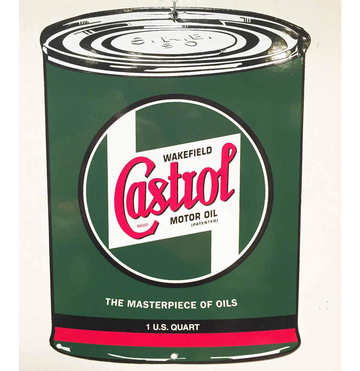 Castrol Motor Oil - Oil Can Shaped Emaille Bord