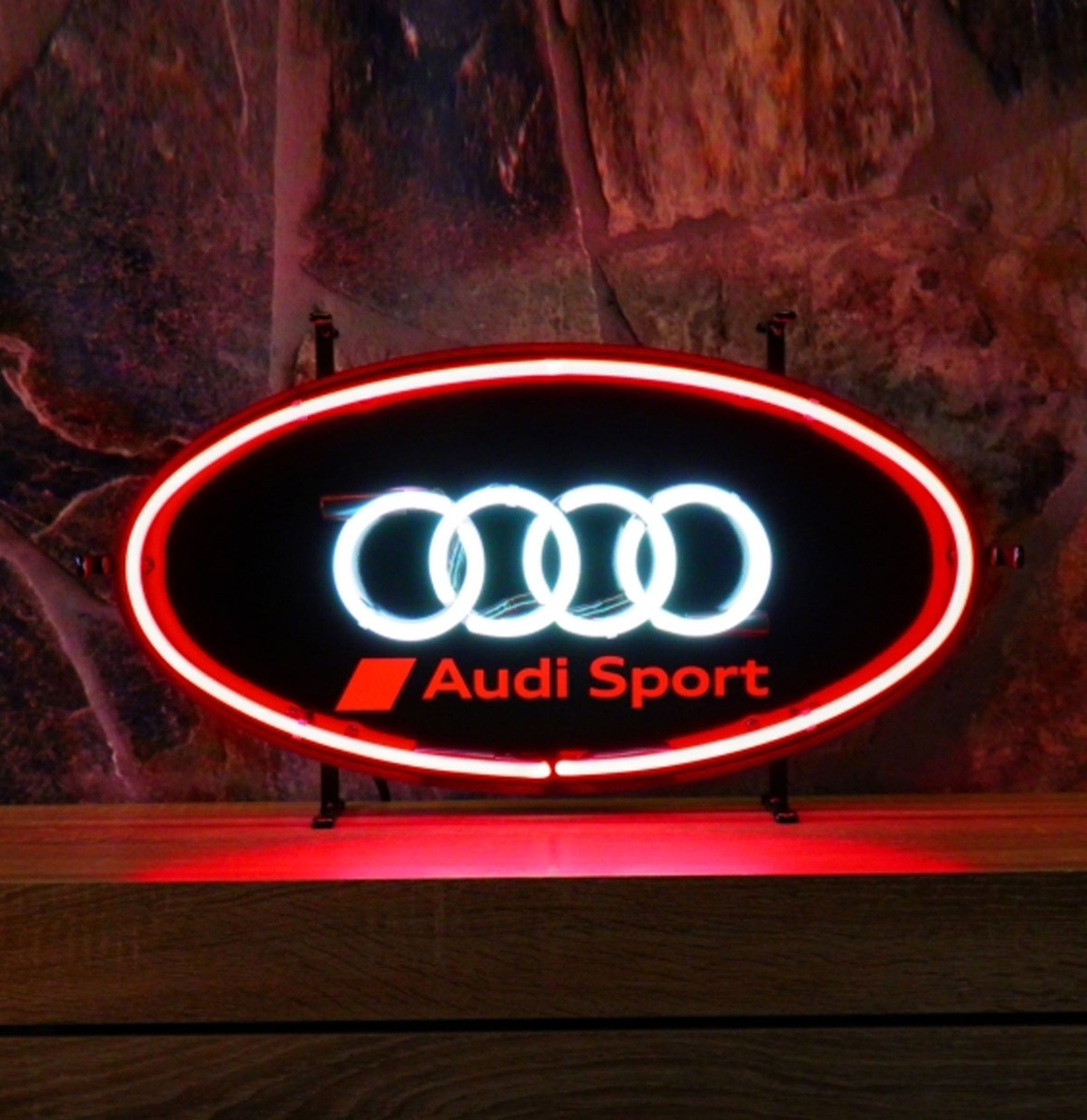 Audi Sport Neon Met Achterplaat 40 x 60 cm