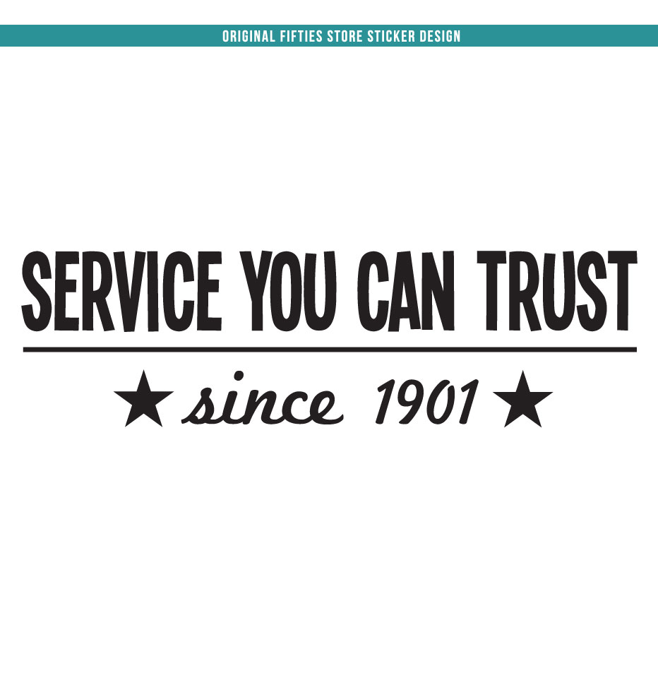 Sticker Service You Can Trust : Zwart (Klein)