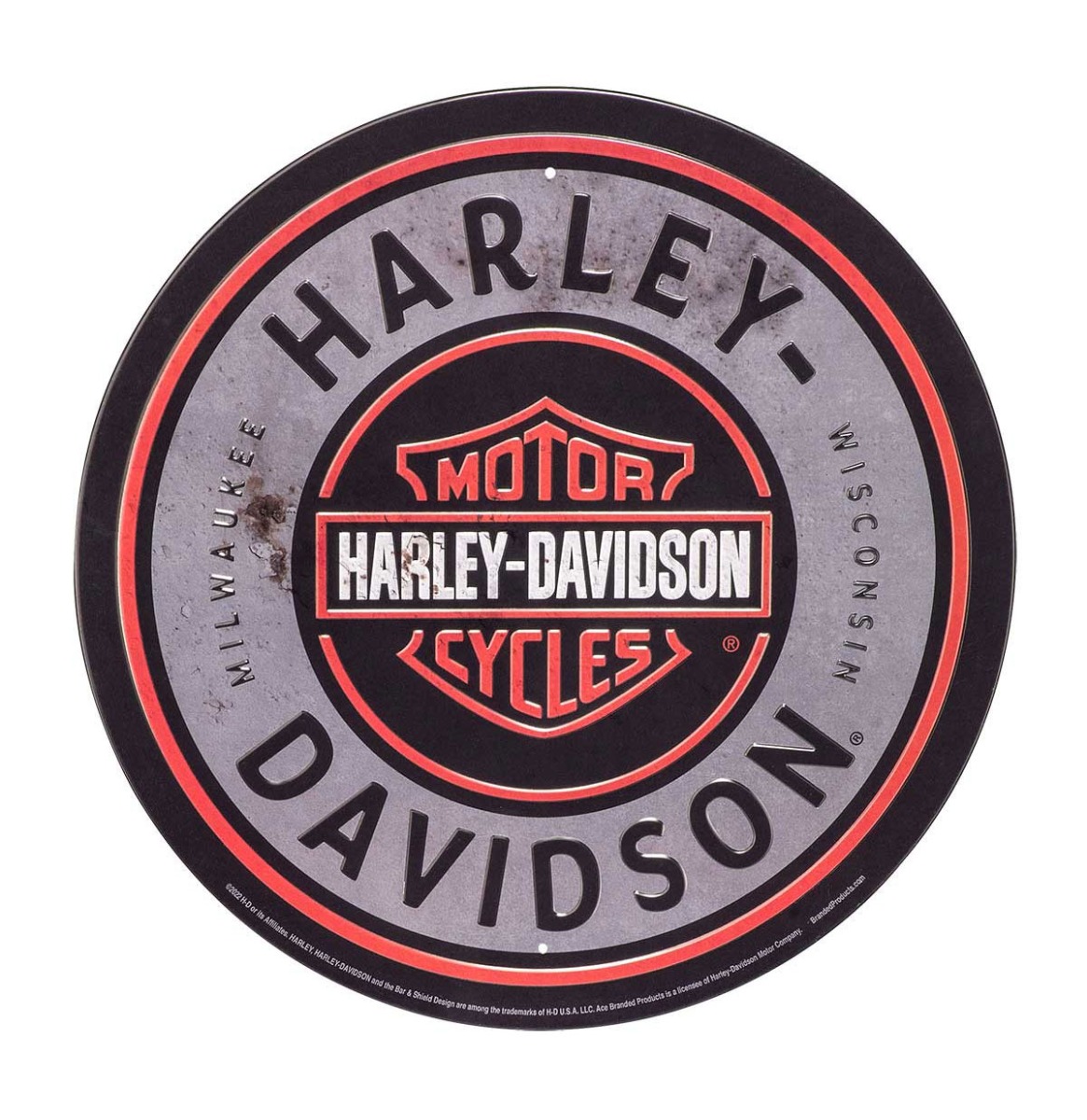 Harley-Davidson Bar & Shield Tinnen Bord Met Reli?f - 30 cm ?