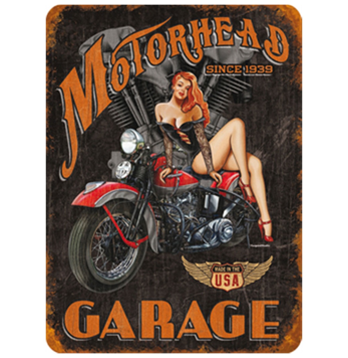 Motorhead Garage Metalen Bord 30 x 40 cm