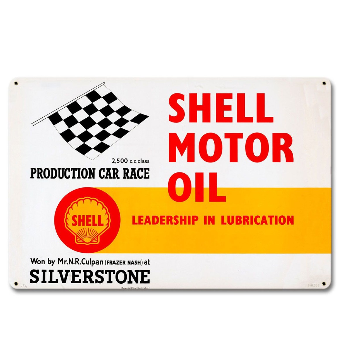 Shell Motor Oil Leadership Lubrication Metalen Bord 29 x 44,5 cm