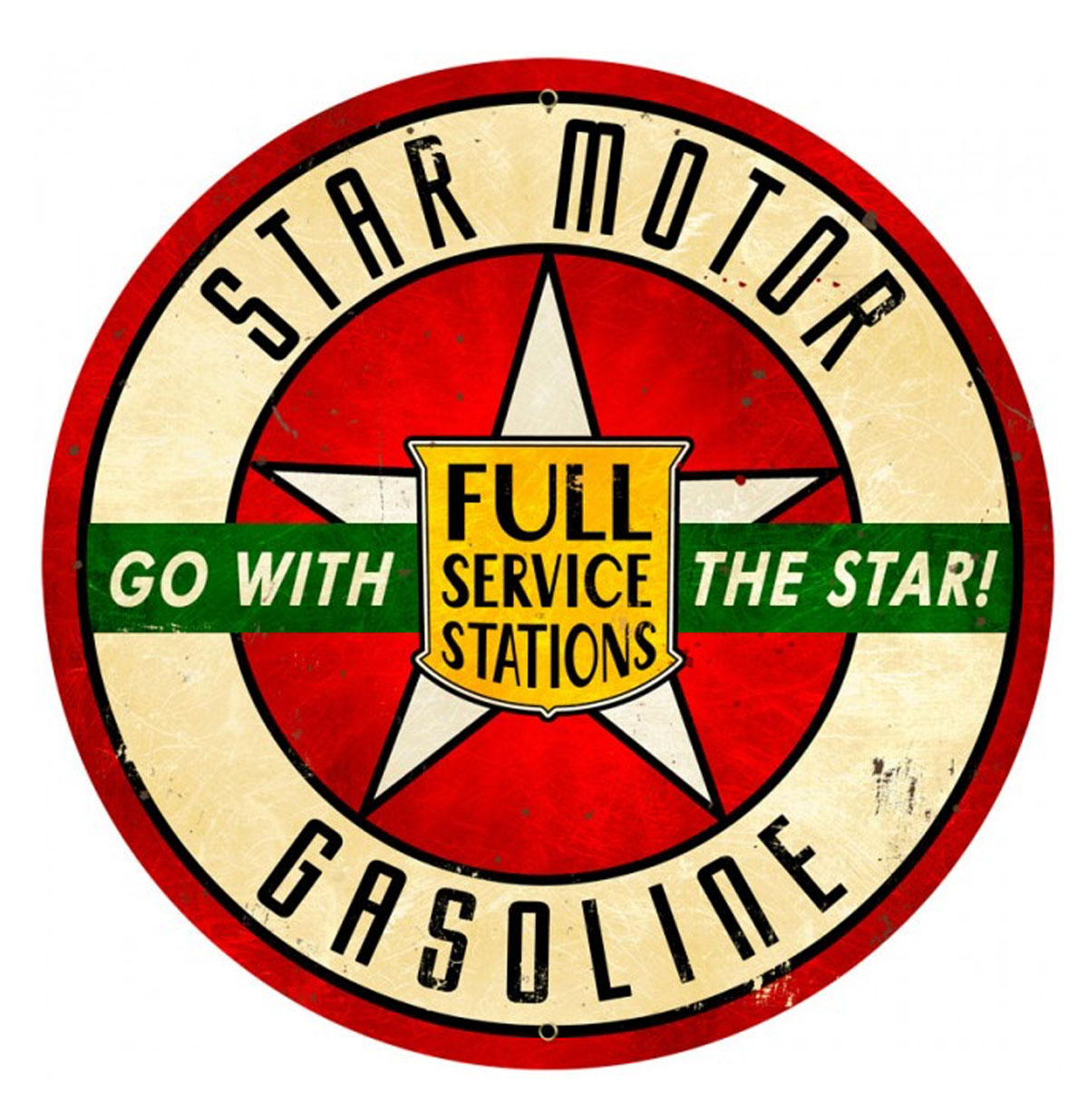 Star Motor Gasoline Zwaar Metalen Bord