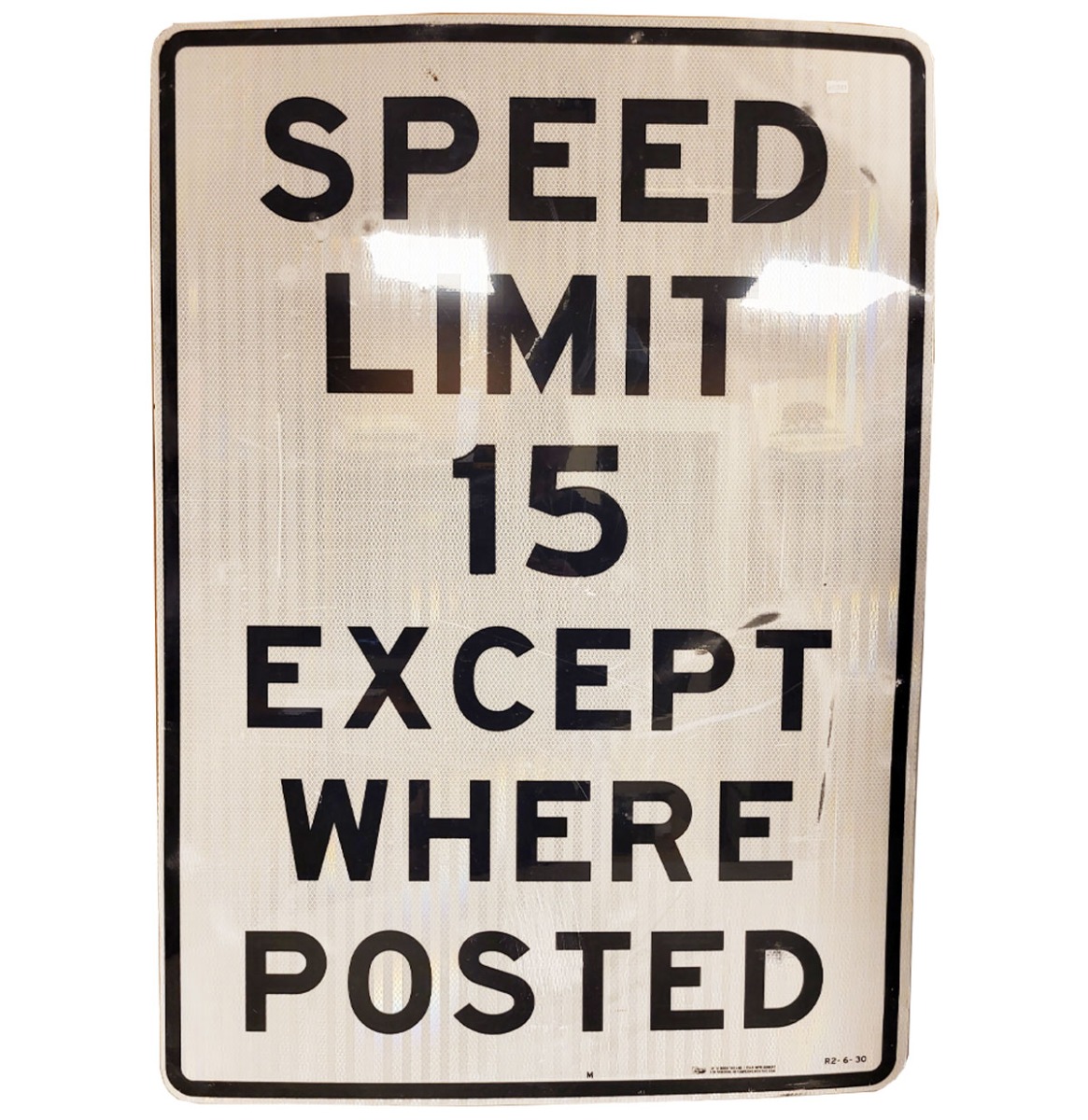 Speed Limit 15 Except Where Posted Metalen Straatbord - Origineel - 107 x 77 cm