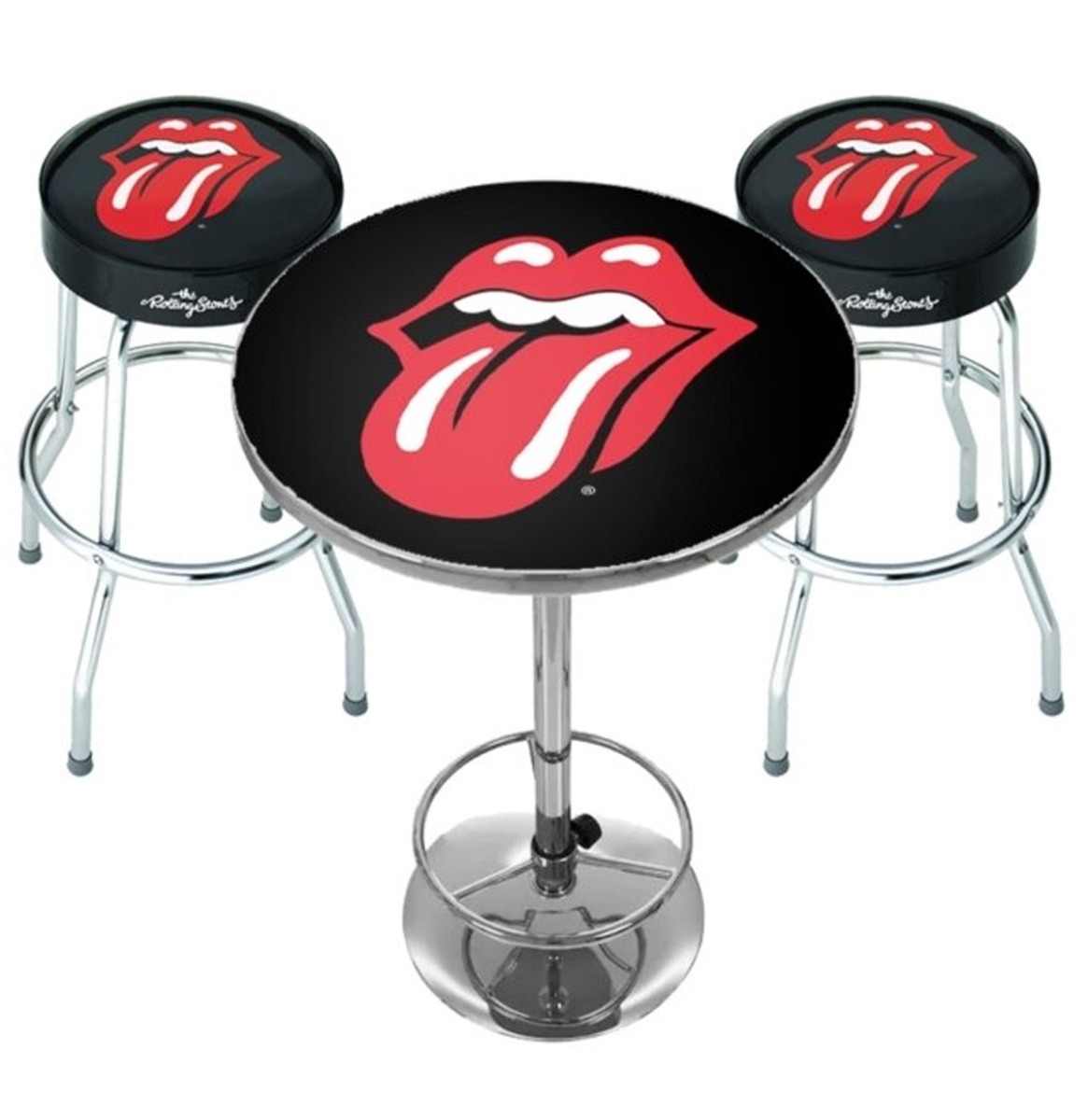 Rolling Stones Classic Tongue Bar Set - Statafel + 2 Barkrukken