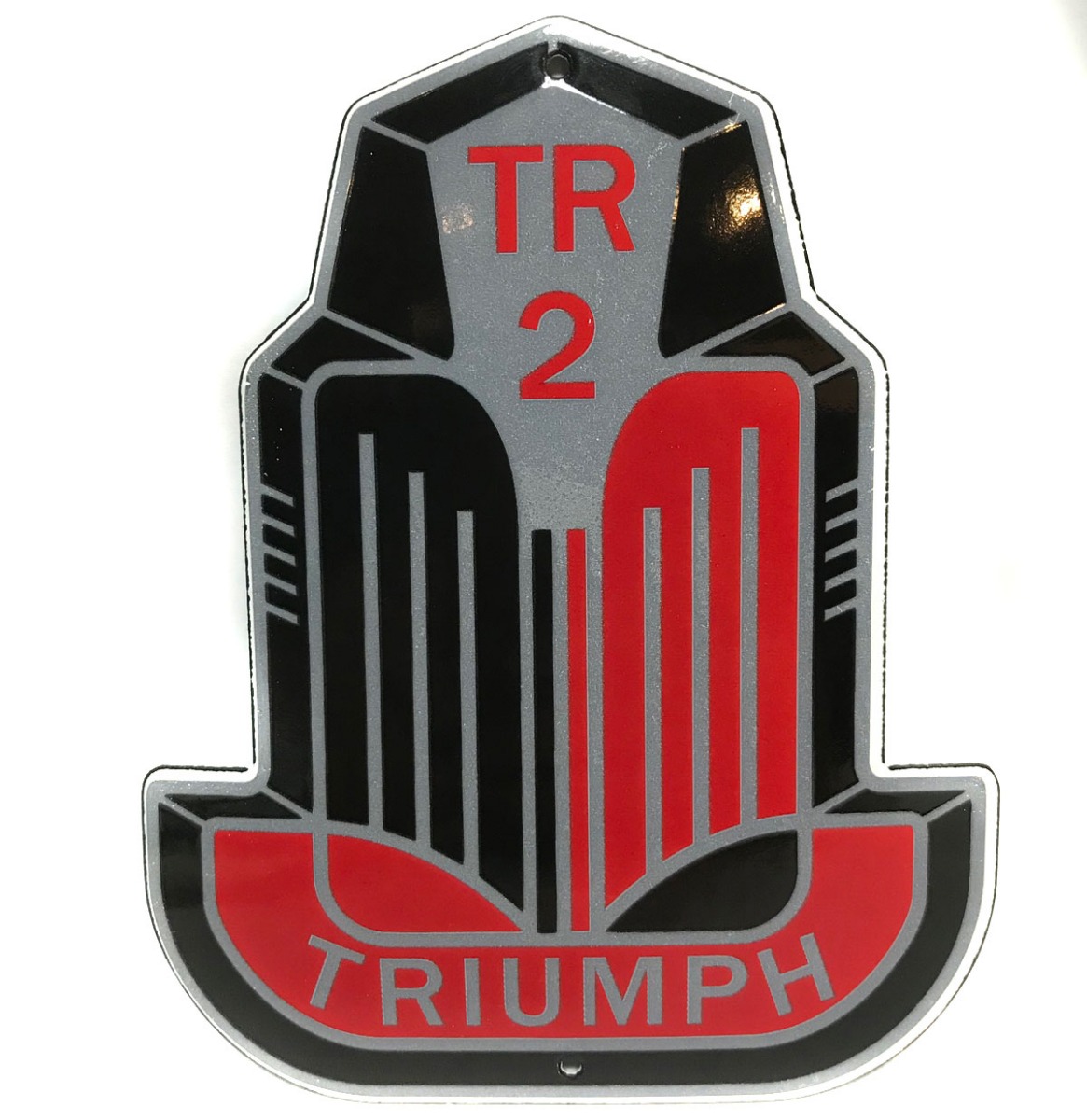 Triumph TR 2 Emaille Bord 15 x 12 cm