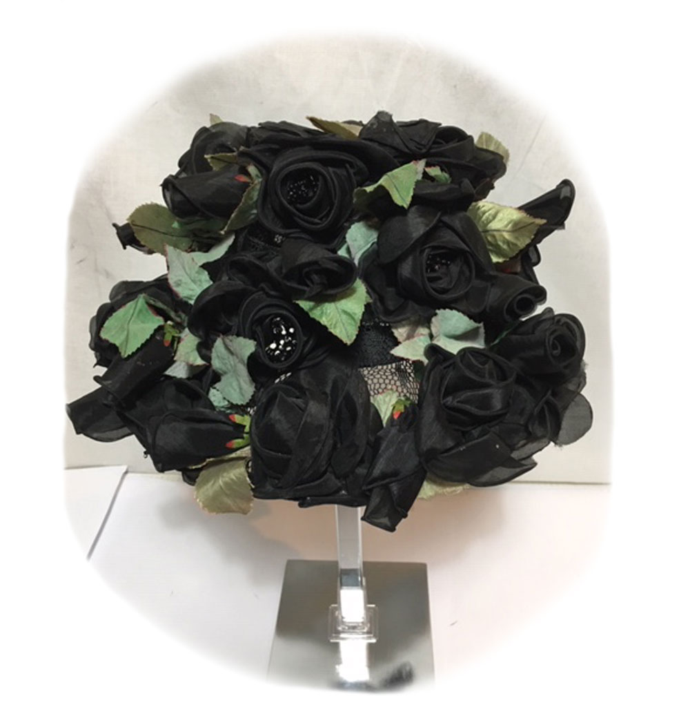 Vintage Hat Roses Black