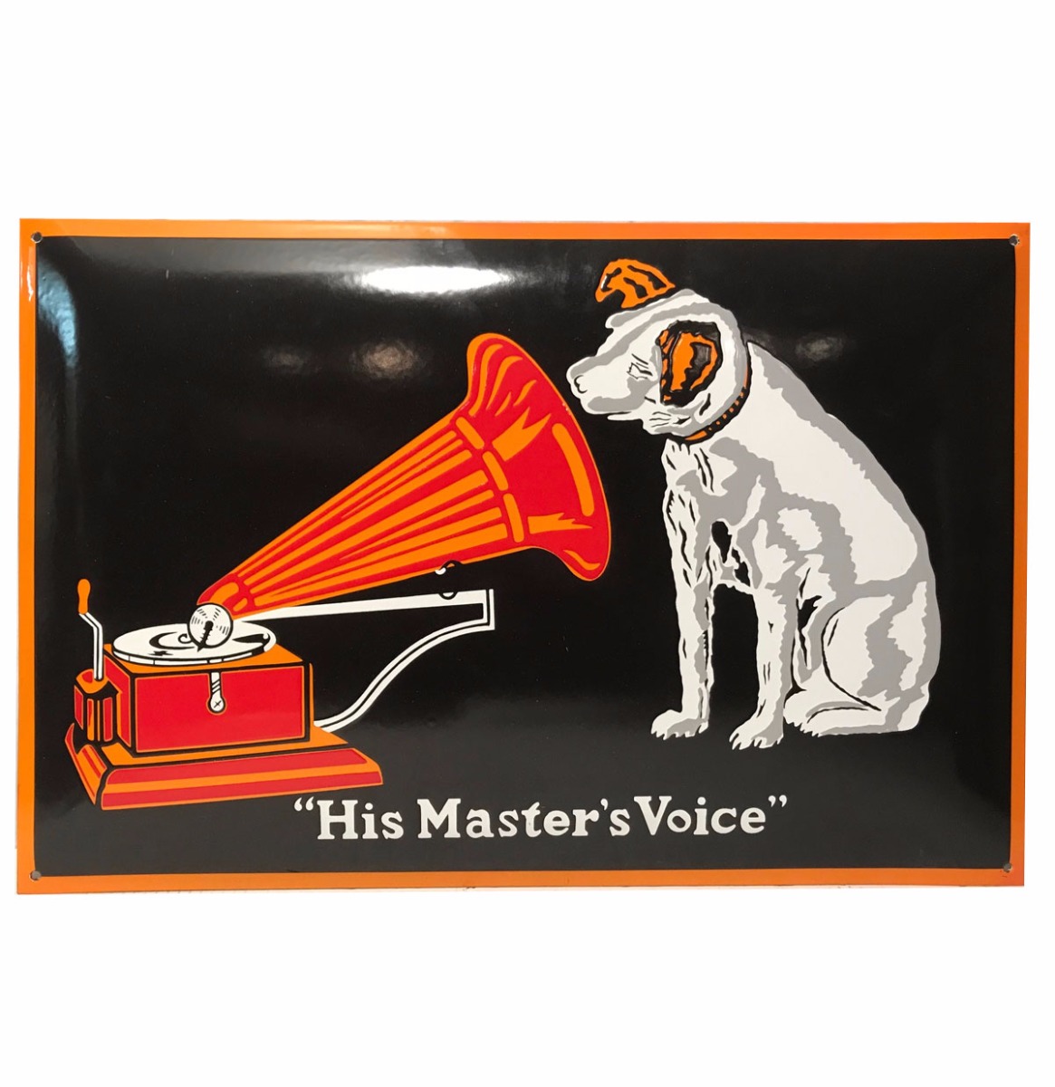 His Master's Voice Large Emaille Bord V.2