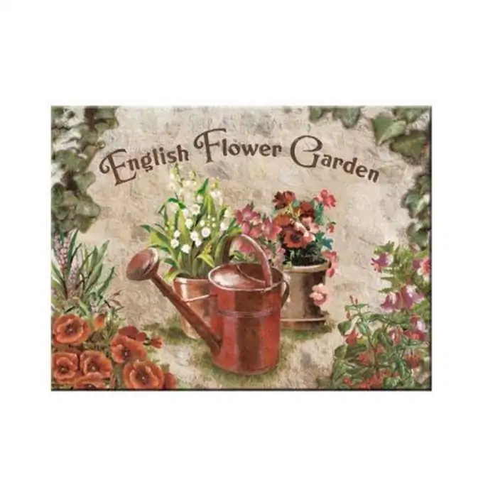 Red Can Neu English Flower Garden Magnet 14265 8 X 6 cm 